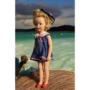 All Original Ideal Pepper Doll Toy W/ Original Outfit Dress Shoes Hat Anchor 9.5